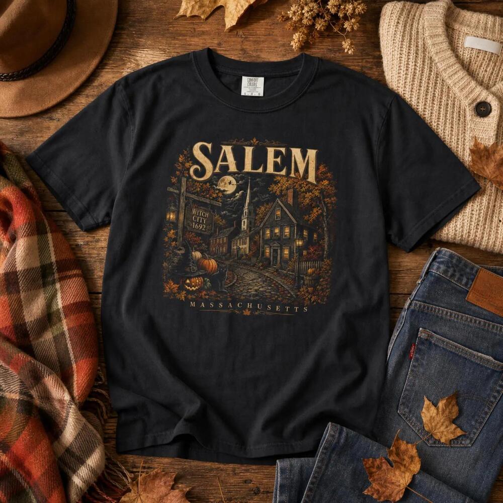 S Salem Fall Shirt, Salem Massachusetts Tee, Witch City Halloween Shirt